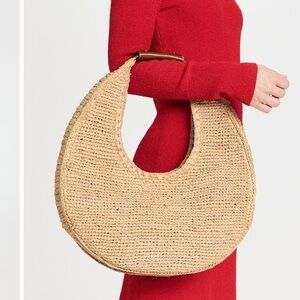 Staud large moon bag raffia